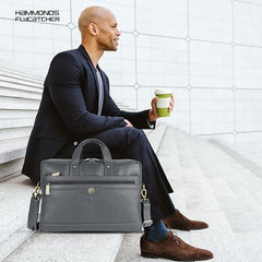 HAMMONDS FLYCATCHER Genuine Leather Office Bag for Men - 15.6 Inch Laptop Bag for Men, Adjustable Strap, Multi Compartments - Ideal for Office, Travel, Daily Use - 1 Year Warranty - Brown