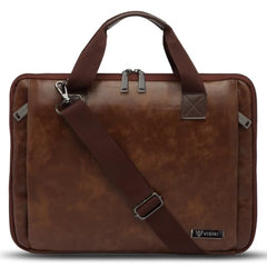 VISMIINTREND Laptop Leather Bag for Man | Coffee Brown