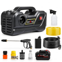 STARQ TurboMax 48V Cordless High Pressure Washer, 1020W, 100 Bar, 8 LPM, Portable Car, Bike & Home Cleaning Washer with 8 Meter Hose and 2 x 27000mAh Battery (Double Batteries Included)