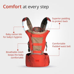 LuvLap Royal Hip Seat Baby Carrier with 4 Carry Positions, Baby Carrier with Hip seat for 6 to 24 Months Baby, Adjustable New-Born to Toddler Carrier, Max Weight Up to 15 Kgs (Black)