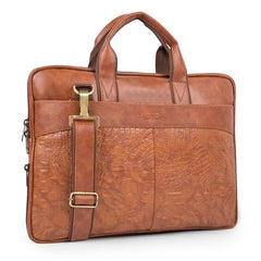 ADISA Laptop Bag for Men - Faux Leather Office Messenger Briefcase with Laptop Compartment for Work, Business, Corporate & Professional Use (LB6056)