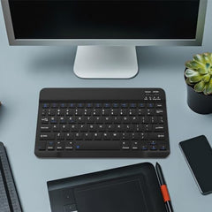 GOGARA Bluetooth Keyboard and Mouse Combo, Qwert Layout, Light Blue Universal Ultra-Slim, Wireless, Android Windows iPad iPhone Samsung Tablet, Portable Compact
