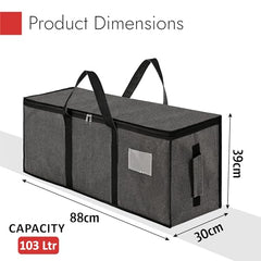 Kuber Industries 2 Pcs Blankets/Clothes Storage Bag | Heavy Duty Nylon 1680 Denier Underbed Storage Bag | Moving Bags with Strong Handle | Moisture Proof | Red & Blue