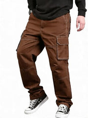Lymio Men Mid Rise Regular Fit Cotton Cargo Pants (Cargo-46-Grey-S)