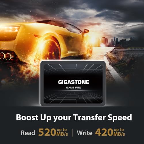 Gigastone Game Pro 5-Pack 256GB SSD SATA III 6Gb/s. 3D NAND 2.5" Internal Solid State Drive, Read up to 510MB/s. Compatible with PS4, PC, Desktop and Laptop, 2.5 inch 7mm (0.28”)