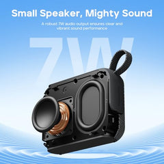 Tribit PocketGo Portable Bluetooth Speaker, 7W, IP68 Waterproof, 20H, Black