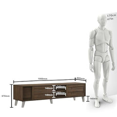 DeckUp Soneva Engineered Wood TV Unit (Wotan Oak & White, Matte Finish)