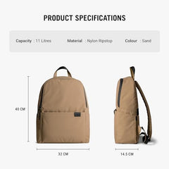 DailyObjects Monkey Shoulder Bag (19L) for Everyday Use| 100% Recycled | Travel/Office Bag | Backpack With Padded Compartment for Upto 14" | Adjustable Straps & Zipper closure - Orange