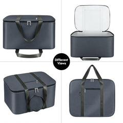 Storite 2 Pack Moisture Proof Nylon Underbed Storage Bag For Clothes Large | (54 x 46 x 28 cm) - BlackRed, Rectangular