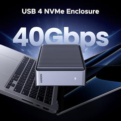 UGREEN 40Gbps M.2 NVMe SSD Enclosure, External SSD Drive with Double-Sided Fin Heat Dissipation, Compatible with Thunderbolt 4/3/USB4/3.2/2.0, Support M-Key/(M&B) Key 2280/2260/2242/2230 SSD Size