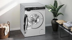 Siemens 9kg 5 Star Stain Treatment & Smart Finish Steam Fully Automatic Front Load Washing Machine with Built in Heater (WG44A2ZSIN, Pretreatment Function & Hygiene Program 5 Star Inverter, Silver