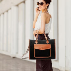 Womanix Laptop Tote Bag,14 inch Laptop Bag, Shoulder Bags With Back Trolley Strap, Casual Briefcase, Handbag for Travel, Office, College,Work