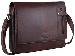 WildHorn Genuine Leather Laptop Messenger Bag for Men | Stylish Office Bag with a Padded Laptop Compartment & Adjustable Strap | Designed to Fit Laptops up to 14 Inches | Backed by a 1-Year Warranty