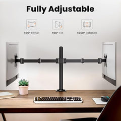 Gitru Quad Monitor Desk Mount, Free Stand for 4 Screens 14-27 Inch, VESA 75x75mm, 100x100mm, C Clamp Type