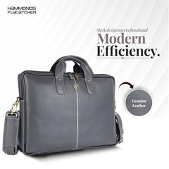 HAMMONDS FLYCATCHER Genuine Leather Office Bag for Men - 15.6 Inch Laptop Bag for Men for Professionals, Business Travelers - Adjustable Straps & Multiple Compartments - 1 Year Warranty - Brown