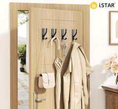 iSTAR Self Adhesive Wall Hook Heavy Duty Metal Stick-On Door Hanger Hook for Hanging Towel, Purse, Robe, Backpack, Jacket, Clothes, Bags - Wall Hooks Set for Bathroom & Kitchen (Pack of 4) (Rose Gold)