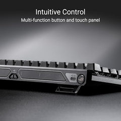 ROG Falchion Ace HFX 65% gaming keyboard with ROG HFX magnetic switches, rapid trigger toggle, 8000 Hz polling rate, three-layer dampening foam, silicone gasket mount, touch panel and protective cover