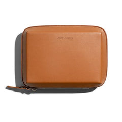 DailyObjects Leather Travel Electronic Accessories Storage Bag | Portable Gadget Organizer Case | Tech Kit Pouch for Cables, Drives, Chargers, Adapters, Power Banks | Charger Wire Organiser - Yellow