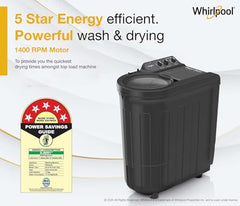 Whirlpool 7.5 Kg 5 Star Magic Clean Semi-Automatic Top Loading Washing Machine (MAGIC CLEAN 7.5 GREY DAZZLE, Fast Drying)