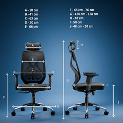 Vergo Transform Prime Ergonomic Mesh Office Chair, High Back, Lumbar Support, 2D Armrests, Synchro Tilt-Lock Recline, Heavy-Duty Metal Base, WFH/Study/Gaming (Black)