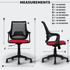 MRC Mono Ergonomic Office Chair (Mid-Back) – Revolving Breathable Mesh Desk Chair for Work from Home & Study–Lumbar Support & Heavy Duty Nylon Base (Grey & White)