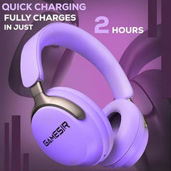 GameSir Newly Launches Echo Plus: Premium Over-Ear Wireless Bluetooth Headphones Deep Bass, Passive Noise Cancellation, Built-in Mic,5 Hours of Music & Talk Time, for Adults Men & Women (White)