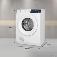 Electrolux 7.5Kg Vented Dryer Machine for Clothes, Reverse Tumbling, Smart Sensors, Colour Care, Drying Only - No Washing Function, UltimateCare 300, EDV754H3WB, White