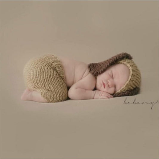 MOMISY Baby Photography Props, Includes Nappy Cover & Cap for Kids Parties Anniversaries Photography-Long Ear-Set of 2 Pieces-Brown