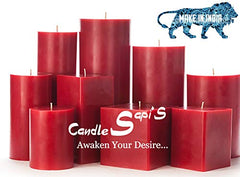 Sapi’S Candles: Awaken Your Desire... Designer Soy Wax Scented Pillar Candles, Pack Of 3 - 75 Hours Burn| (Red)