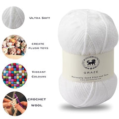 Nestnhaven Acrowools Graze Hand Knitting and Crochet Yarn. Pack of 1 Ball - 100gms. Shade no - NNHG001 (Berry Purple)