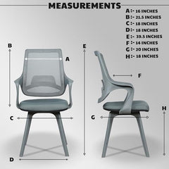 MRC Mono Ergonomic Office Chair (Mid-Back) – Revolving Breathable Mesh Desk Chair for Work from Home & Study–Lumbar Support & Heavy Duty Nylon Base (Grey & White)