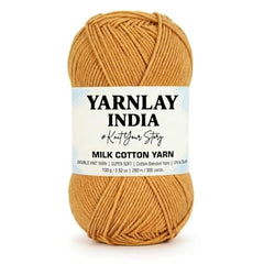 Yarnlay 3 Ply Soft Milk Cotton Yarn for Crochet Knitting, Amigurumi, Punch Needle .DIY Crafts, Summer Wear,Flowers Toys & Cushion Covers 100g (250m) (Shade 34: Grey)