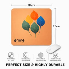 omne TECH Mousepad for Desk | Smooth Waterproof Surface, Anti-Slip Rubber Base, Durable & Comfortable Mouse Pad for Office, Laptop & Computer (Abstract Leaf Patten)