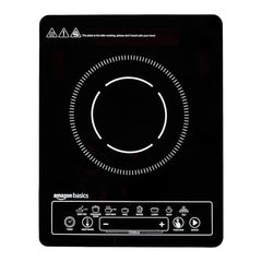 Amazon Basics 1600W Induction Cooktop | 7 Pre-Set Cooking Menus | LED Display | Smart Push Buttons I Energy Efficient, Auto Cut-off, 20A IGBT & 4KV Surge Protection I Black