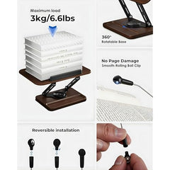 Sunchhaya Acrylic Book Stand for Reading – Clear Adjustable Book Holder with 360° Rotating Base, Foldable Reading Stand for Desk, Cookbook, Tablet & Laptop Stand, Height & Angle Adjustable (R22H)