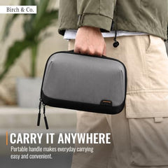Birch & Co. Travel Organizer Pouch - Gadgets, Cable and Travel Accessories Organisers with Multiple Compartments, Zipper Pocket, Pen Holders, Water-Resistant Accessory Case for Cables, Grey