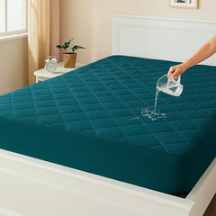 La Verne 100% Waterproof Premium Cotton Feel Mattress Protector Queen Size 78 x 60 Inches | Breathable and Hypoallergenic Ultra Soft Fitted Bed Protector Cover