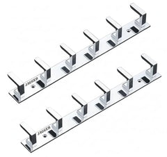 JAGGER JAG334 Wall Mounted Stainless Steel Wall Hooks for Hanging Cloth/Towel Hangers/Door Hangers/Hook Rail/Bthroom Hanger [ Combo Pack of 2 ] (Black, 6 PIN Hook)