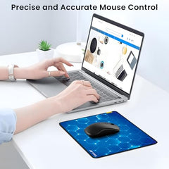 Ant Esports Prism Mouse Pad with Anti-fray Stitching, Waterproof Surface & Non-Slip Rubber Base with Stitched Edges Gaming Mouse Mat for Laptop, Compatible with Laser and Optical Mice – Black