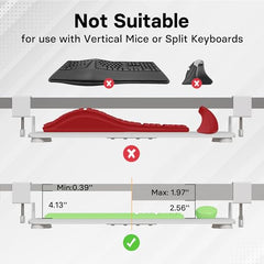 BONTEC Keyboard Tray Under Desk, Pull Out Keyboard & Mouse Tray With C-Clamp, 25.6 X 11.8 Inch Steady Slide-Out Computer Drawer For Typing, White With USB Connection