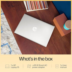 HP 15 Laptop, AMD Ryzen 7 7730U (16GB DDR4,512GB SSD) Anti-Glare, Micro-Edge,15.6''/39.6cm, FHD, Win11, M365 Basic(1yr),Office Home24,Silver,1.59kg,FHD Camera w/Privacy Shutter, Backlit KB, fc0761AU