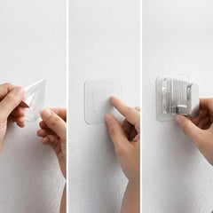 SIGNAMIO 6 Hook Shelf Adhesive Strip Wall Hanging Sticky Hook Black
