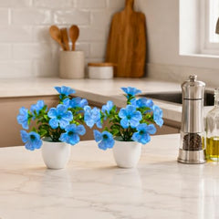 fancymart Artificial Flower Plant Home Décor with Small Size Pot | Pack of 2 | Plant Hanging for Home Decor | Office Decor (DESIGN-01)