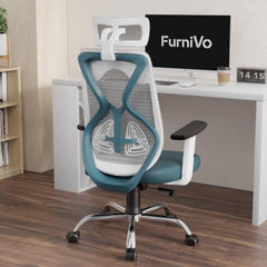 Furnivo Titan Ergonomic Office Chair for Home & Office | Adjustable Armrests | 120 Recline | Lumbar Support | Thick Cushioned Seat | Heavy-Duty Base | 3 Years Warranty (Eco Black Red)