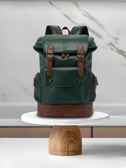 FUR JADEN Vegan Leather Anti Theft Design Casual Laptop Backpack with 15.6 Inch Laptop Pocket