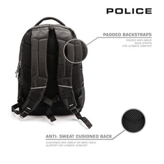 Police 35 Litre Office Laptop Backpack Bag for Man/Women Water Resistant College Bag for Boys Stylish Trendy and Durable - Black