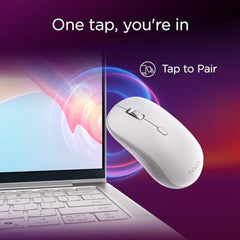 Lenovo Yoga Bluetooth Silent Mouse, 3 Level DPI Adjustment, 36 Month Battery Life, Bluetooth 5.3, 3 Device Paring, Whisper Quiet, Programmable Buttons, Smooth Finish, Luna Grey