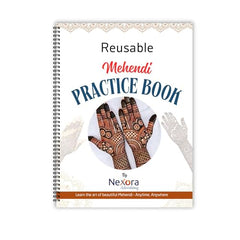 Mehndi & Henna Practice Book – Durable Reusable 20-Page Guide for 10,000+ Uses | Ideal for Beginners, Bridal & Professional Designs.