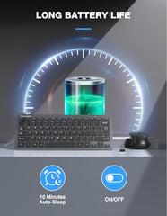 TECKNET Wireless Keyboard and Mouse Combo, Mini Cordless Computer Keyboard and Mouse Set 2.4GHz, Silent Adjustable 1600 DPI, Quiet Click, Lag-Free for Computer, Laptop, PC, Windows, Mac, Chrome OS