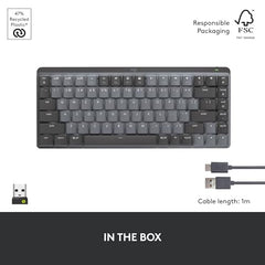 Logitech MX Mechanical Wireless Illuminated Performance Keyboard with Free Adobe Subscription, Linear Switches, Backlit Keys, Bluetooth, USB-C
